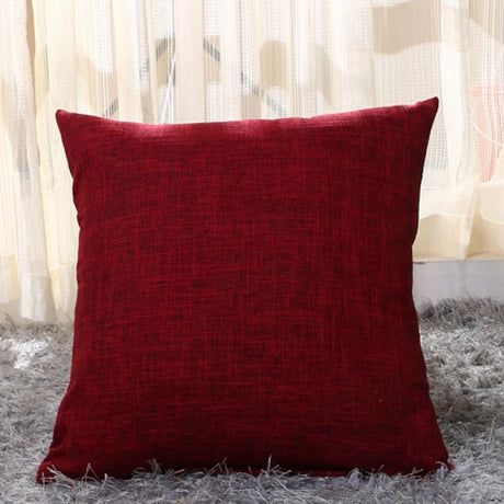 Home Cotton and Linen Cushion Cover 45x45CM Solid Color Yellow Gray Blue Green Orange White Decorative Pillows Case