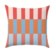 Vibrant Geometric Stripe Pillow Covers, Machine Washable with Zip Closure | Ideal for Living Room Sofa & Bedroom Decor