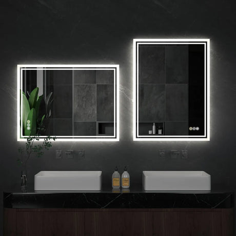LUVODI LED Bathroom Mirror, Frameless Backlit Vanity Mirror, Dimmable 3-Color Light, Anti-Fog, Touch Sensor