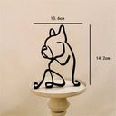Dog Art Sculpture Metal Dog Abstract Minimalist Art Iron Figurines Office Desktop Accessories For Home Decoration Cute Miniature