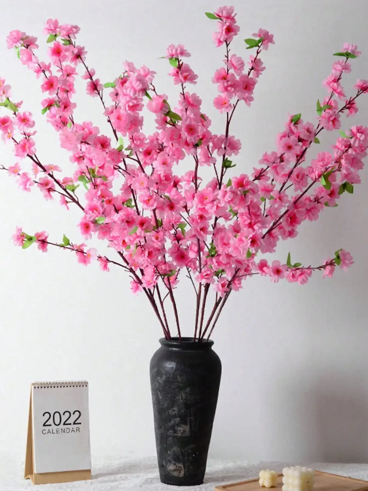 1pc Pink Artificial Peach Blossom Branch Home Wedding Party Landscape DIY Decoration Cherry Blossom Silk Flower Tree Decoration