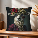 Comfortable Soft Fashion Pillow Case Wreath for Leopard Sofa Living Room Home Office Decor Portrait Goat With Europe and Protect