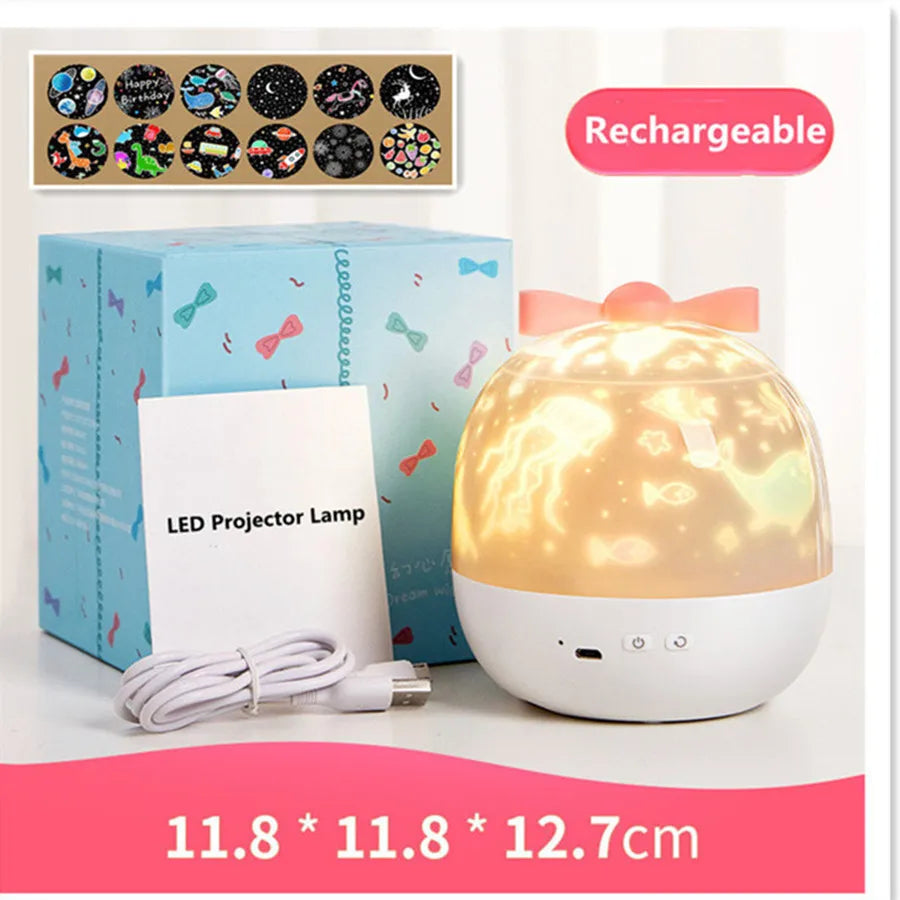 Starry Sky Projector Planetarium Lamp Romantic Room Ceiling Project Lamp for Kids Bedroom Decor Valentine's Day Gift 12 Films