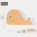 Cute Wall Wooden Hooks Children's Room Animal Hook Wall Keychain Coat Hook Home Decoration Solid Wood Hook Hanger Kitchen Access