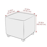 Velvet Square Ottoman Cover Soft Elastic Footrest Slipcovers for Living Room House Pouf Stool Covers Furniture Protector Case