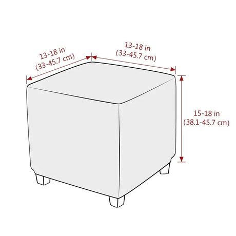 Velvet Square Ottoman Cover Soft Elastic Footrest Slipcovers for Living Room House Pouf Stool Covers Furniture Protector Case