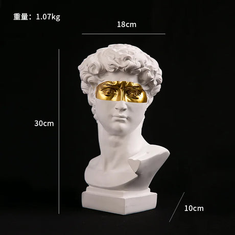 European Home Decoration David Head ResinStatues Statues Home Decor  Modern Abstract Art  Bust Sculpture Art Sketch Practice