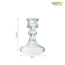 Glass Candle Wick Holder Clear Pillar Table Design Candlestick for Dining Decor