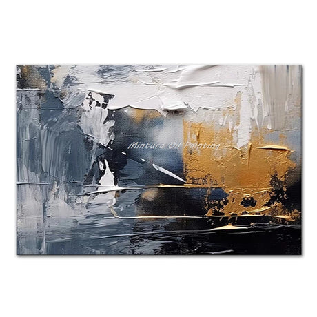 Mintura,Handpainted Abstract Color Block Oil Painting on Canvas Frameless Poster Wall Art Picture Modern Home Decoration Artwork