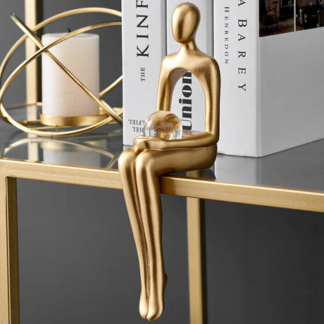 Light Luxury Human Body Art Ornament Decorate Abstract Resin Creative Golden Arts And Crafts Home Office Business Originality