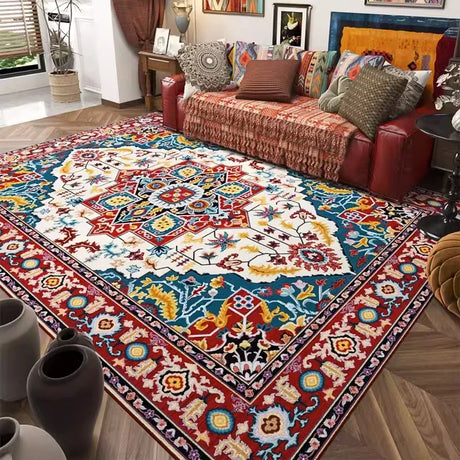 Carpet for Living Room Retro Bohemian Floral Abstract Large Area Rug Home Decoration Pastoral Ethnic Style Bedroom Mat ковер