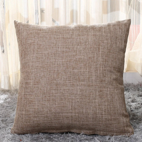 Home Cotton and Linen Cushion Cover 45x45CM Solid Color Yellow Gray Blue Green Orange White Decorative Pillows Case
