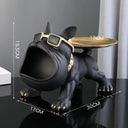 30cm/11.8inch Home Decor Bulldog Figurine Dog Statue Key Storage Box Animal Ornament Resin Craft Art Figurine Puppy Sculpture
