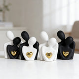 Couple Hugging Figurine Ceramic Couple Statue Abstract Modern Sculpture Love Figurines Art Craft Couple Home Accents