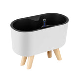 Self Watering Planter White Flower Pot with Water Level Indicator White Self Watering Planter Modern Decorative Planter Pot