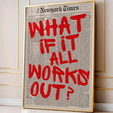 Retro-style "If All Goes Well" Newspaper Layout Posters, Stylish Wall Decorations Inspirational Posters, "If" Themed Posters