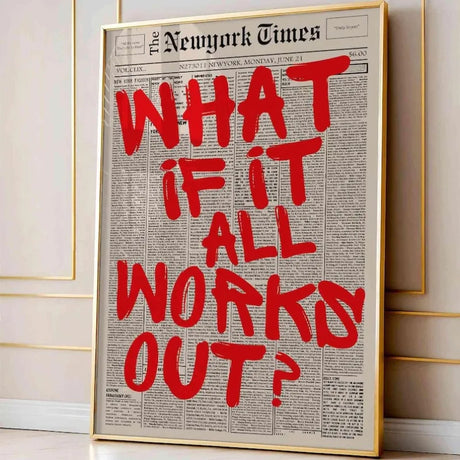 Retro-style "If All Goes Well" Newspaper Layout Posters, Stylish Wall Decorations Inspirational Posters, "If" Themed Posters