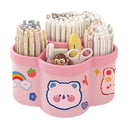 Rotating Desk Organizer, Large Makeup & Pen Holder for Office/Dorm/Vanity, with Random Stickers