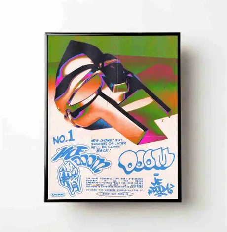 MF Doom Comic Album Poster Aesthetic Rapper Hip Hop Rock Music Band MM Food Mask Canvas For Wall Art Room Decor Home Decoration