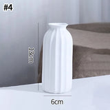 White Nordic Ceramic Flower Vase Retro Flower Bottle Creative Flower Arrangement Holder Simple Plant Pot Room Table Decor Mini