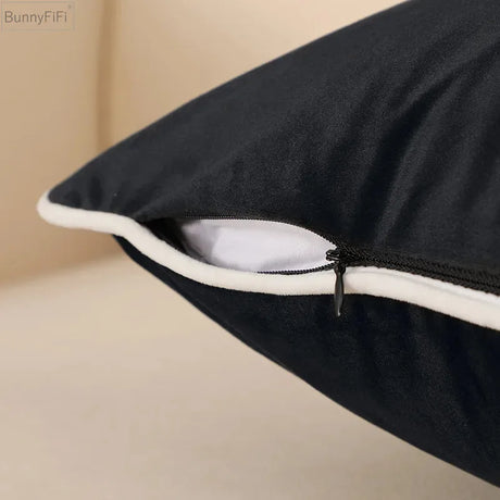 Modern Velvet Pillowcases for Living Room, Black & White Velour Cushion Covers, Sofa Decor, 45x45/50x50/30x50 cm