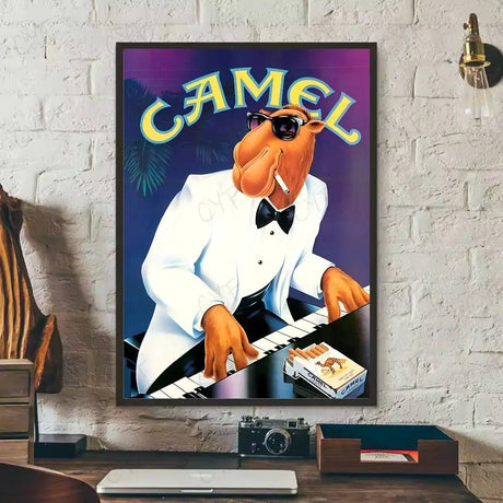 Vintage C-Camel C-Cigarettes Poster Poster Self-Adhesive Wall Art For Living Room Bedroom No Fade Modern Home Decor Stickers