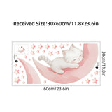 Cartoon Pink Moon Cute Cat Sleep Wall Stickers Baby Room Star Home Decor Accessories Living Room Bedroom Decoration Kids Room