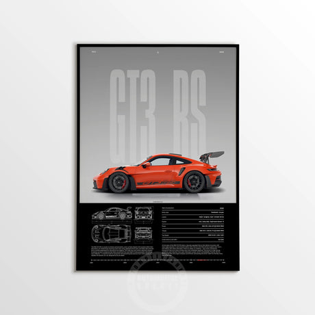 Minimalist 911 Turbo GT3-RS GT4 RS Hyper Car Sports Car Supercar Poster Canvas Painting Motosport Wall Art Pictures Home Decor