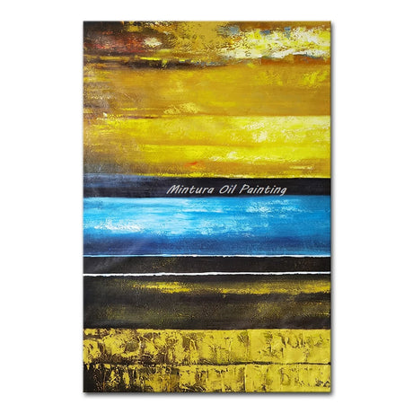 Mintura,Handpainted Abstract Color Block Oil Painting on Canvas Frameless Poster Wall Art Picture Modern Home Decoration Artwork