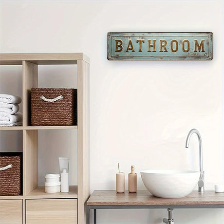 Metal Aluminum Sign BATHROOM EXIT 420 GARAGE Vintage Metal Sign for Kitchen Home Man Cave Garden Henhouse Bar Cafe Wall Decor