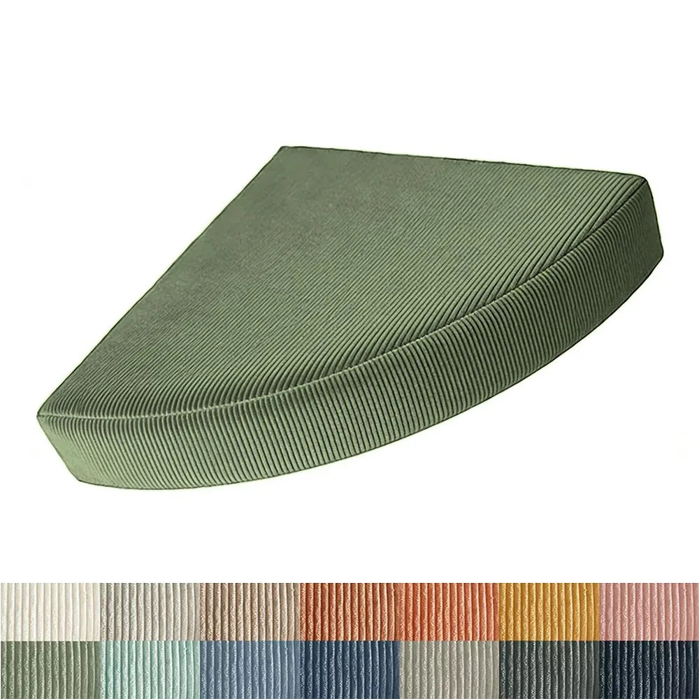 Custom Corduroy Corner Floor Cushion Right Angled Fan-Shaped Cushion Meditation Floor Pillows Cushion Yoga Cushions Seating Pads