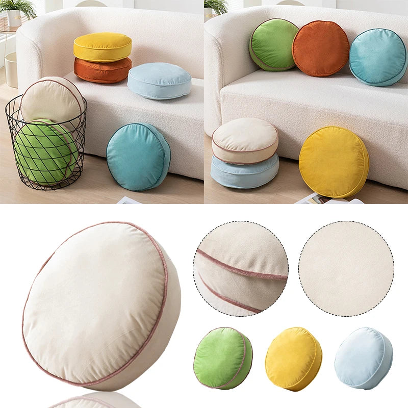 Nordic Minimalist Style Soft Round Cushion With Fillings Stuffed Floor Seat Mat Velvet Meditation Cushion Futon Throw Pillow
