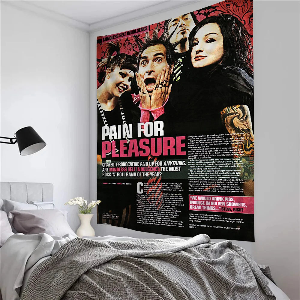 Mindless Self Indulgence Anime Tapestry - Tarot Hippie Wall Rug, Dorm & Home Decor, Unique Hanging Art, Vibrant Design