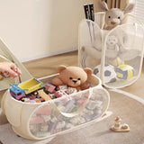 Foldable Mesh Toy Storage Basket, Large Breathable Laundry Hamper With Handles Vertical & Horizontal Dual Styles Kids