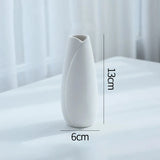 White Nordic Ceramic Flower Vase Retro Flower Bottle Creative Flower Arrangement Holder Simple Plant Pot Room Table Decor Mini