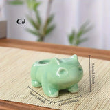 Creative Ceramic Mini Flowerpot Succulent Planter Flower Pot with Hole Cute Green Plants Planter Home Garden Decoration Outdoor