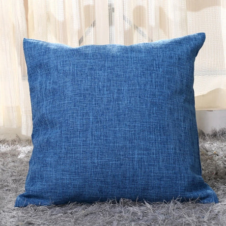 Home Cotton and Linen Cushion Cover 45x45CM Solid Color Yellow Gray Blue Green Orange White Decorative Pillows Case