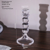 Glass Candle Wick Holder Clear Pillar Table Design Candlestick for Dining Decor