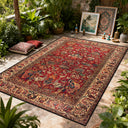 Bohemian Luxury Outdoor Carpet Flower Decoration Retro Style Living Room Rug Sofa Bedroom Easy Clean Washable Floor Mat Soft