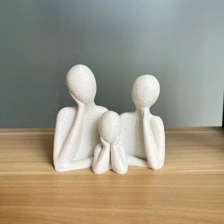 A family decorated wedding statue for three people, perfect as an anniversary gift for husband and wife, newlyweds, or as an art