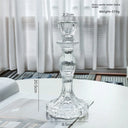 Glass Candle Wick Holder Clear Pillar Table Design Candlestick for Dining Decor