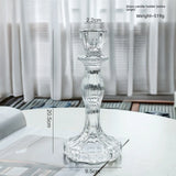 Glass Candle Wick Holder Clear Pillar Table Design Candlestick for Dining Decor