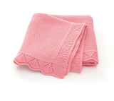 Personalized Knitted Blanket Embroidered Name Baby Boy Girl Soft Blanket Baby Shower Breathable Stroller Blanket Birthday Gift