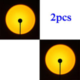 1-4pcs Sunset Lamp LED Rainbow Neon Night Light Projector Photography Wall Atmosphere Lighting for Bedroom Home Room Decor Gift