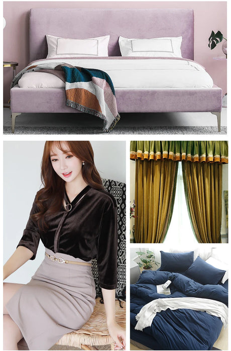 155 Cm Wide Velvet Fabric Dutch Velvet Solid Color Sofa Cover Pillow Cushion Curtain DIY Spring and Autumn Apparel Sewing Fabric