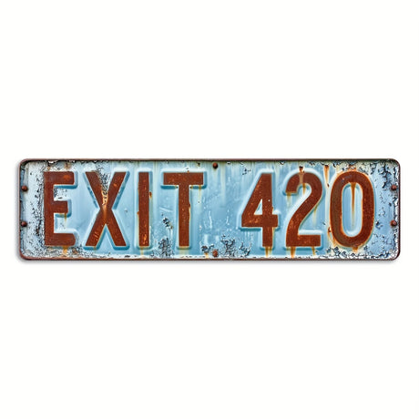 Metal Aluminum Sign BATHROOM EXIT 420 GARAGE Vintage Metal Sign for Kitchen Home Man Cave Garden Henhouse Bar Cafe Wall Decor