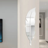 3D Dancing Feathers Mirror Wall Stickers DIY Art Atmosphere Home Shining Wall Stickers House Decoration Living Room Decoration