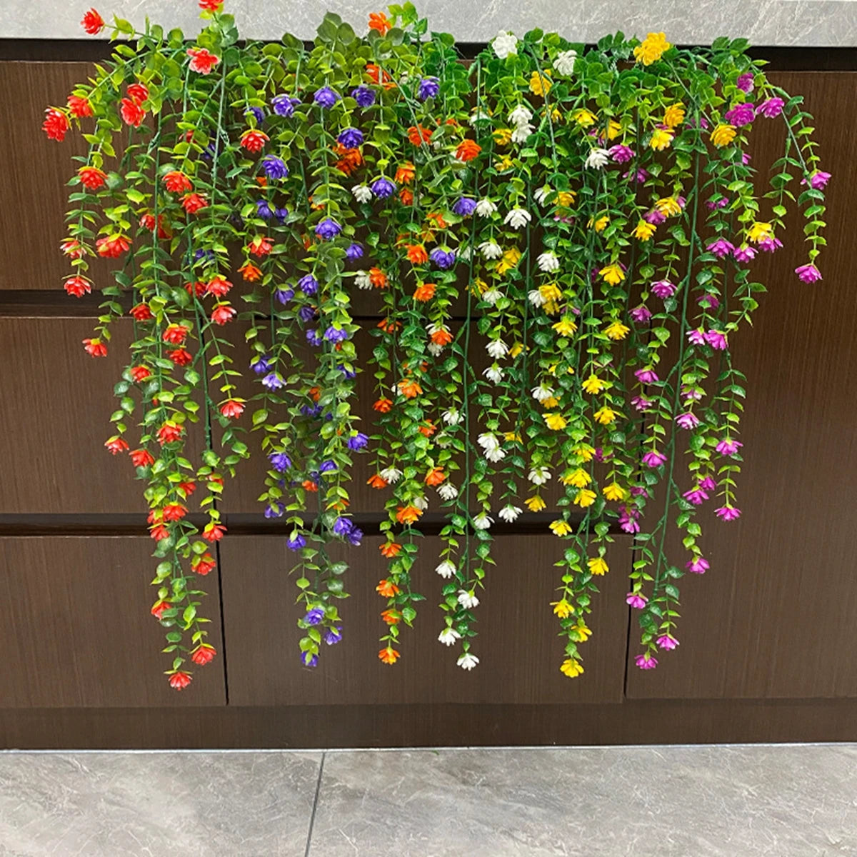 Artificial Plant Eucalyptus Camellia Plastic Wedding Festival Arch Wall Home Room Outdoor Garden Hanging UV Protection DIY Gifts