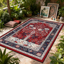 Bohemian Luxury Outdoor Carpet Flower Decoration Retro Style Living Room Rug Sofa Bedroom Easy Clean Washable Floor Mat Soft