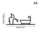 New La Linea Minimalist Line Art Car Sticker Bumper & Window Door Wall Decal With Cartoon Character Design Home Car Decoration